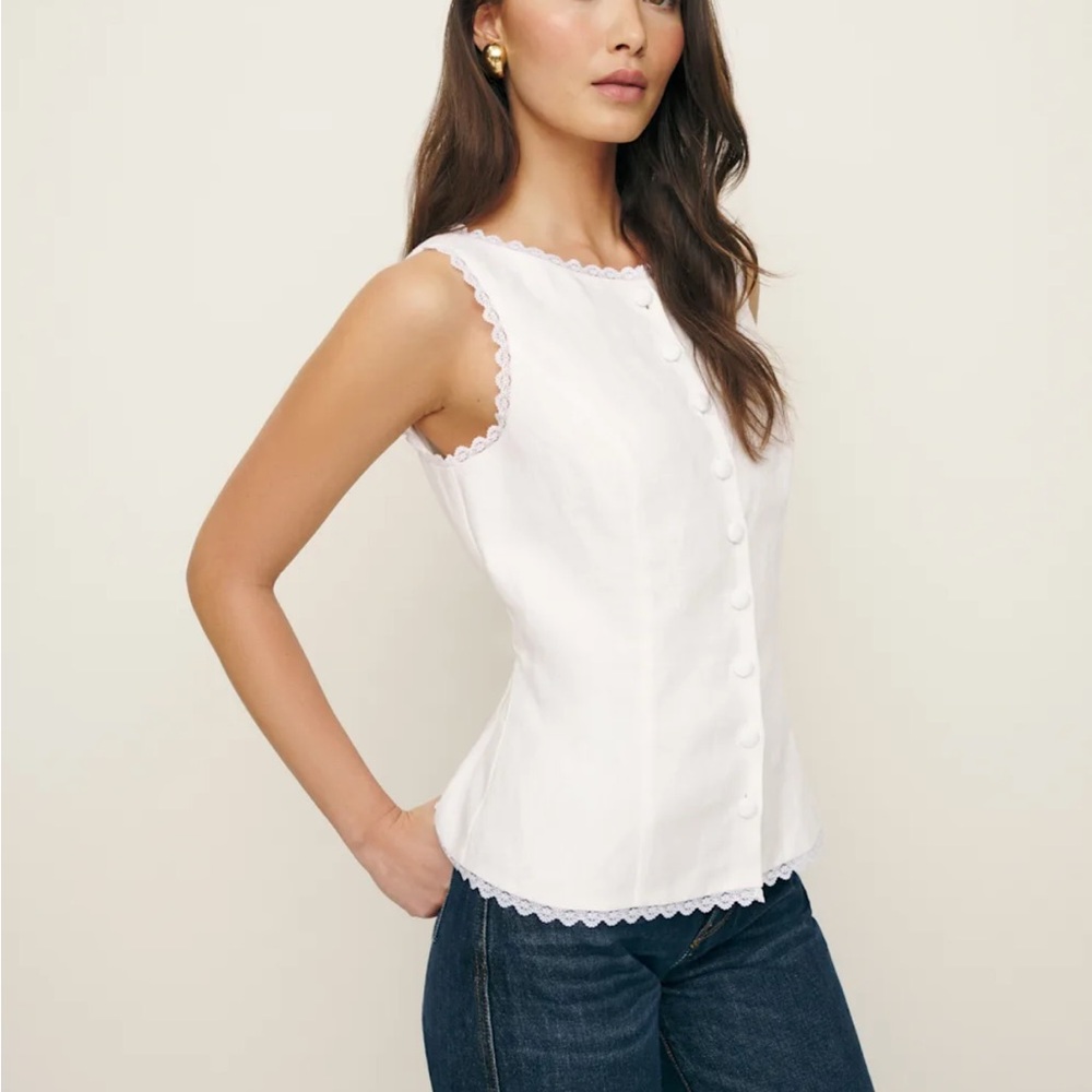 Reformation Amela Linen Top
